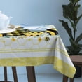 thumbnail image 4 of Bees Summer Tablecloth Rectangle Round Table Cloth 60x120 Inch, Honey Indoor or Outdoor Tablecloth, Stripes Yellow Waterproof Polyester Fabric Washable Table Cover for Party Holiday Picnic Decoration, 4 of 6