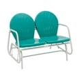thumbnail image 2 of Retro Glider Bench in Turquoise with White Frame, Seats 2, 2 of 8