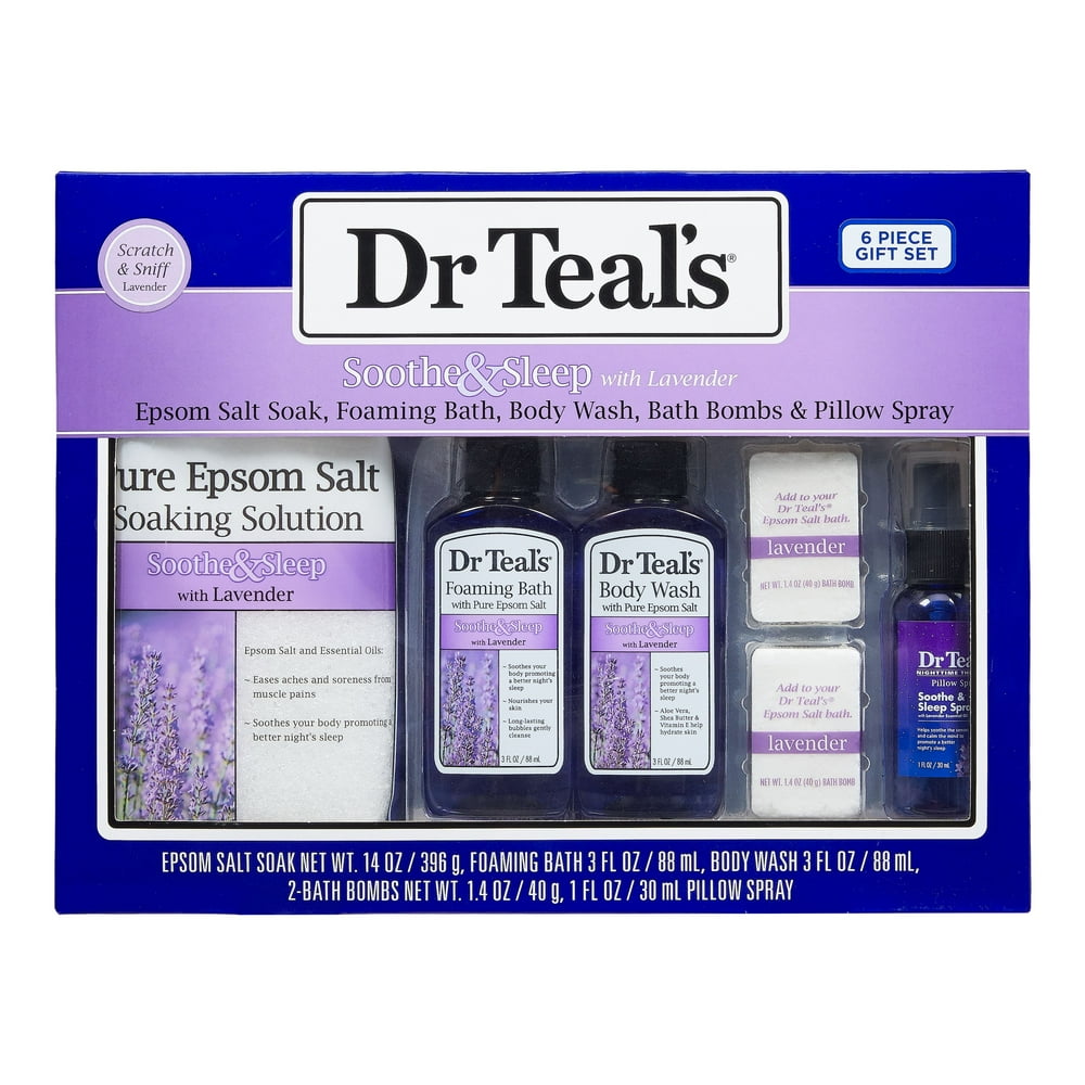 Dr Teal's 6Piece Soothe and Sleep Bath Gift Set with Lavender