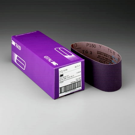 3M Cloth Belt, 3 in. x 24 in. P150 Y weight Filmlok, 5 per inner
