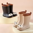 thumbnail image 4 of Toddler Boots,Girls Rain Boots Cartoon Big Eye Lightweight Comfortable Soft Sole Girls Rain Boots For Rainy Days,Fall Boots,Z02 Black,11-11.5 Years, 4 of 5