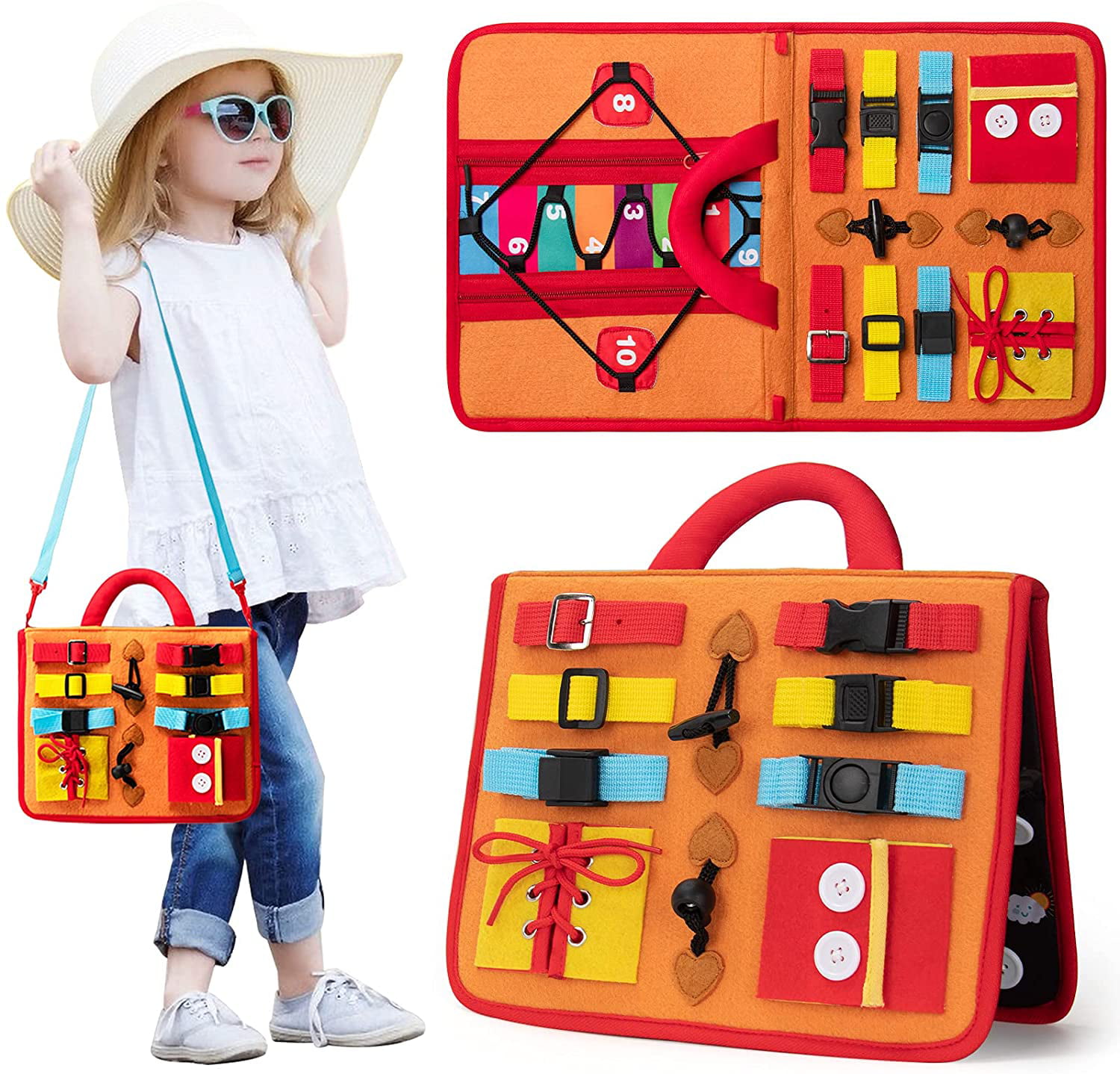 toddler busy board kids bag montessori basic skills educational gift for kids 