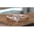 thumbnail image 2 of HeartsAndYou 1ct Engagement Ring for Women Oval Cut Moissanite Petite Solitaire 18k Rose Gold Over Silver, 2 of 7