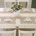 thumbnail image 3 of 17 Inch X 11 Inch Embroidered Flower Brown Place mats, Set of 4, Elegant Classic Washable Lace Place Mats, Home Decoration Party, 3 of 5