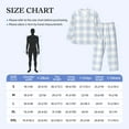 thumbnail image 2 of Mens Pajamas Set, Blue Checkboard Button Down Long Sleeve Loungewear Sleepwear Pjs sets for Men, 2 of 5