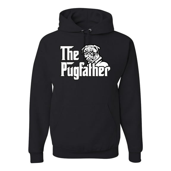 Wild Bobby,The Pugfather Funny Godfather Movie Logo Pug Parody, Father's Day, Unisex Graphic Hoodie Sweatshirt, Black, Small