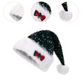 thumbnail image 6 of yuksok Christmas Hat Costume Accessories Soft Headwear Funny Sequin Santa Claus Hat Green, 6 of 9