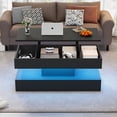 thumbnail image 2 of Noble House Modern Coffee Table with LED & Hydraulic Lift Hidden Storage,Multifunctional Table for Living Dining Office,Black, 2 of 18