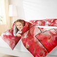 thumbnail image 4 of jejeloiu Red Marble Patchwork Art Twin Comforter Sets Kids,Abstract Print Bedding Set,Reversible,2 Pieces, 4 of 8