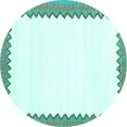 thumbnail image 1 of Ahgly Company Machine Washable Indoor Round Solid Turquoise Blue Modern Area Rugs, 3' Round, 1 of 4