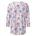 thumbnail image 5 of Jsaierl Women's 3/4 Length Sleeve Tops Plus Size Crew Neck Shirts Trendy Graphic Petite Blouses Going Out Cotton Tunic Top S-5XL, 5 of 6