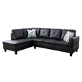 thumbnail image 2 of Hommoo Faux Leather 3-Piece Couch Living Room Sofa Set, L Shaped Couch for Small Space, Black(No Ottoman), 2 of 6
