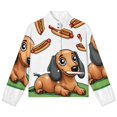 thumbnail image 4 of Jackets for Women Winter Coat Jackets Flannel Stand Collar Jacket(Cute Dog with Hotdogs,Size:S-4XL), 4 of 7