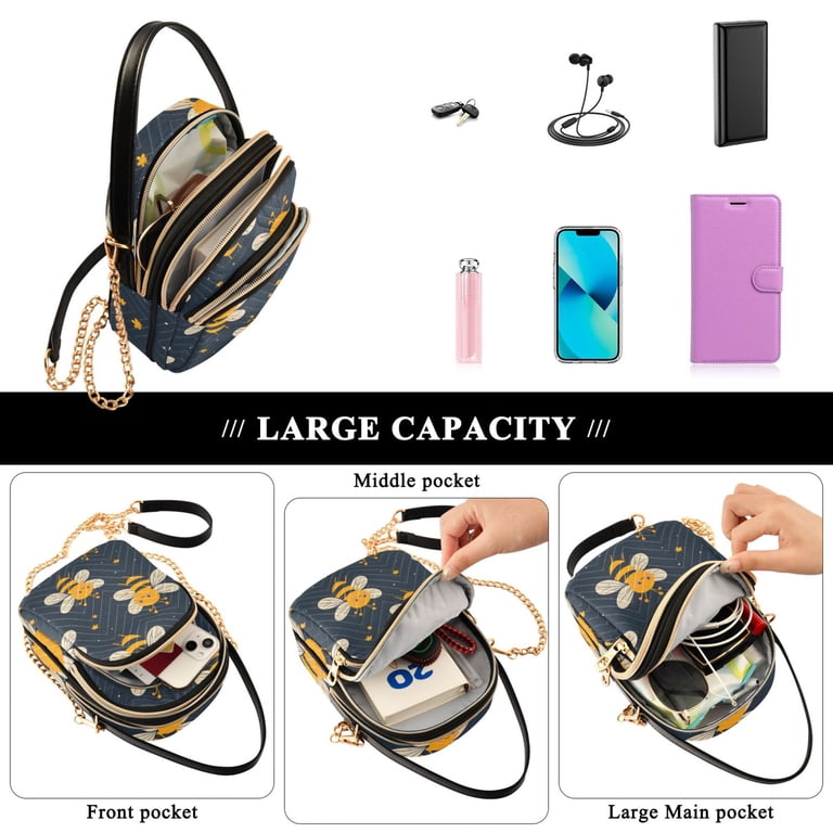 ✧*。新品未使用Bijou smartphone shoulder bag✧*。 joogoo Women Honey Bee Chain Crossbody Bags Shoulder Handbag Phone