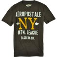 thumbnail image 1 of Aeropostale - Camiseta gráfica para hombre con acabado de fieltro de Nueva York, marrón, extragrande, 1 of 1