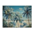 thumbnail image 3 of Designart "Blue Palms Trees Euphony" Floral Print on Natural Pine Wood, 3 of 5