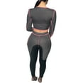 thumbnail image 4 of Faithtur Femmes? 2 Pièces Tenues, Manches Longues Lacées Crop Tops + Pantalons, 4 of 4