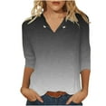 thumbnail image 5 of XIAfhje 3/4 Sleeve Shirts for Women Dressy Casual Blouse Round Neck Loose T-Shirt Casual Tunic Tops Soft Comfy Outfits Clothes 2024, 5 of 5