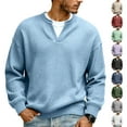 thumbnail image 2 of BRANROY Men's Waffle V Neck Long - Sleeve Tee Shirts for Men with Soft Waffle Knit for Everyday Comfort, Layering and Weekend Outings,Black L, 2 of 7