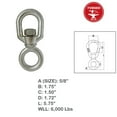 thumbnail image 2 of 4 Pcs 5/8" Chain Swivel FED SPEC Drop Forged 6000 Lb WLL Stainless Steel T316, 2 of 7