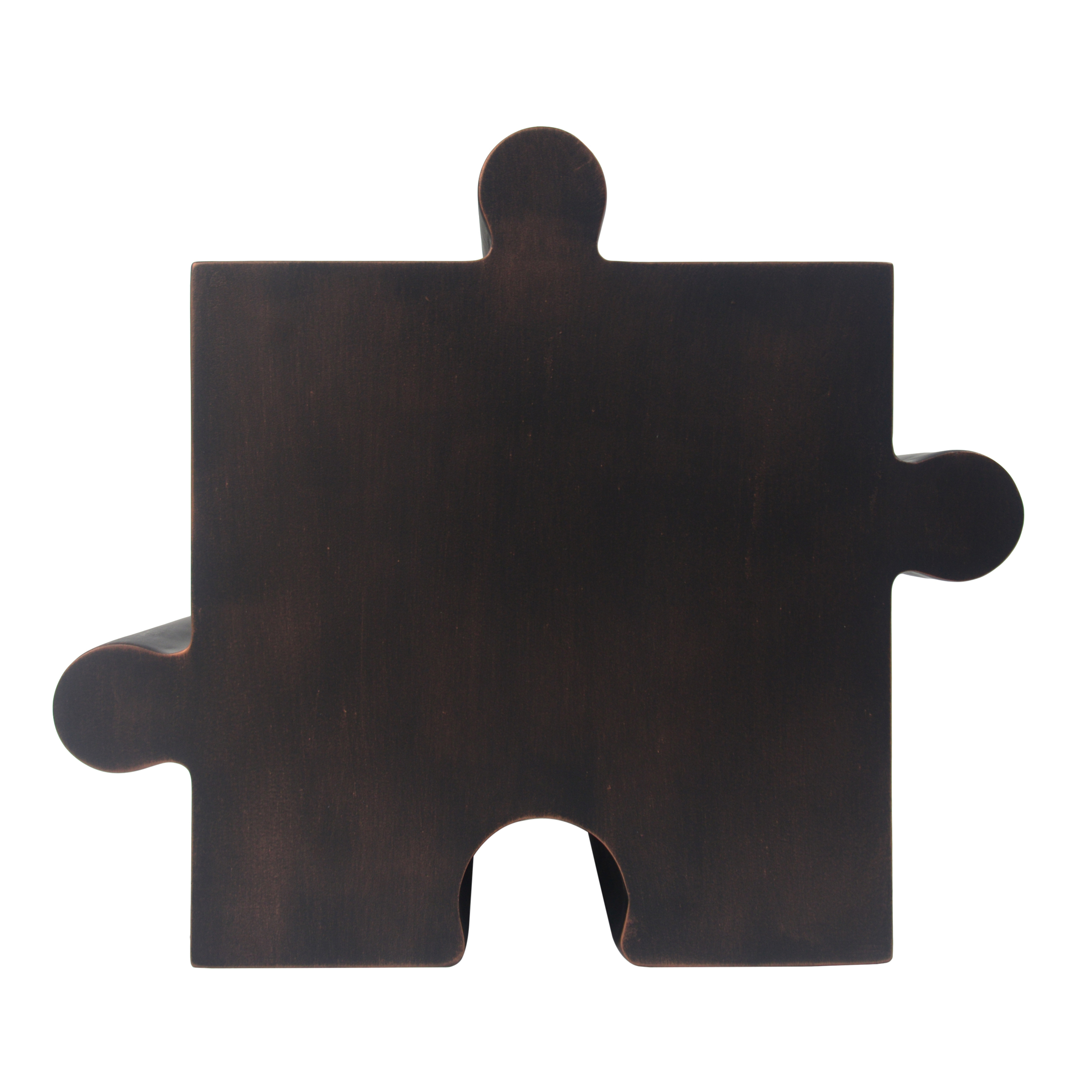 Christopher Knight Home Antique Copper Puzzle Art Side Table, Modular Interlocking Design, Indoor Outdoor Use, Convex Edge