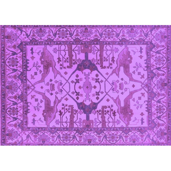 Ahgly Company Indoor Rectangle Oriental Purple Traditional Area Rugs, 4' x 6'