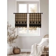 thumbnail image 5 of Brown Black Plaid Semi Sheer Window Curtains 54 Inches Long, Vintage Rustic Star Buffalo Check Rod Pocket Voile Chiffon Curtain Light Filtering Drapes for Living Room, Kitchen, 52"x54", 2 Panels, 5 of 9