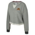 thumbnail image 2 of Women's Colosseum Charcoal Minnesota Golden Gophers Magnum Scoop Neck Cropped Pullover Sweatshirt, 2 of 3