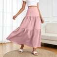 thumbnail image 2 of hotojiny Boho Skirts for Women Casual Maxi Skirts for Women Flowy Elastic High Waisted A-Line Long Skirts for Beach Vacation, 2 of 7