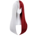 thumbnail image 2 of Wig Long Droit Résistant à la Chaleur Synthétique pour Cosplay Todoroki Shoto, 2 of 4