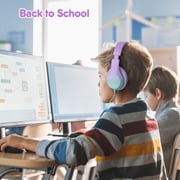 Mpow Kids Headphones with Microphone, 85/94dB Safe Volume Limit, over Ear Headphones for School Travel, Taro Purple & Mint Green