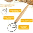 thumbnail image 6 of Danish Dough Whisk Bread Mixer, Abnaok 13” Stainless Steel & Wooden Danish Whisk - Dutch Style Artisan Blender For Bread, Batter, Cake, Pastry, and More, 6 of 6