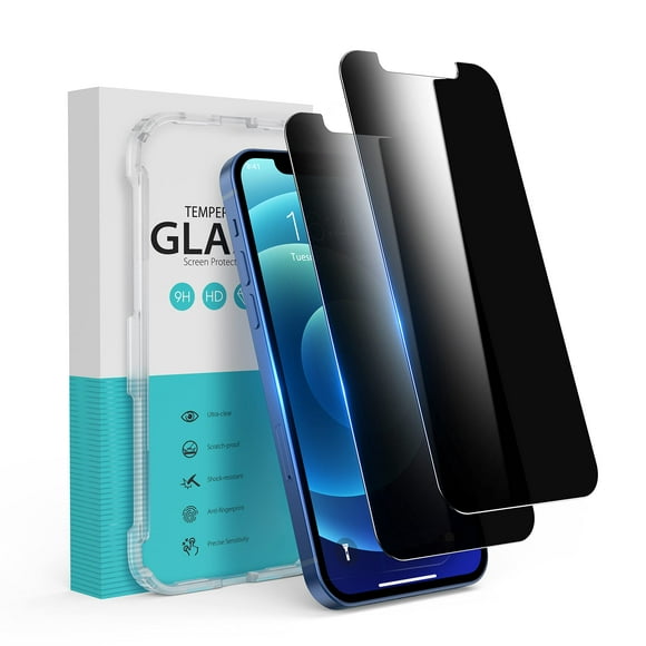 Syncwire Privacy Screen Protector for iPhone 12 Pro Max, Anti-Spy Shatterproof Tempered Glass [True 28Anti Spy] [9H Hardness] [Easy Installation Frame] [Bubble Free] Black Protective Glass Privacy Pro