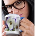 thumbnail image 2 of 3drose, Pansies in White, 11oz Two-tone Blue Mug, 2 of 6