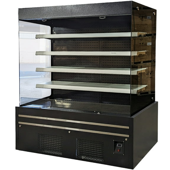 72 in. with 41 Cu. ft. Commercial Open Case Refrigerator in Black, NSF Vertical Open Air Display Merchandiser