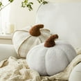 Teddy Fleece Pumpkin Throw Pillows Ultra Soft Sherpa Decorative Cute 3D Shaped Cushion