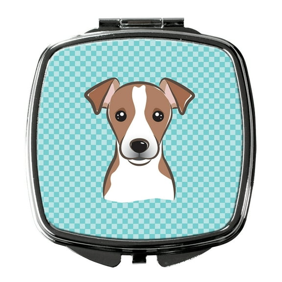 Checkerboard Blue Jack Russell Terrier Compact Mirror BB1198SCM