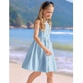 thumbnail image 5 of Arshiner Girls Dress Sundress Summer Casual Dresses Short Sleeves Dresses Yellow 11-12, 5 of 7