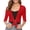 Red, variant on Womens Summer Top BWASD 3/4 Sleeve Chiffon Bolero Tie Front Cropped Cardigan Shrug Solid Color Casual Lightweight Beach Vacation Clothes White S-XXL