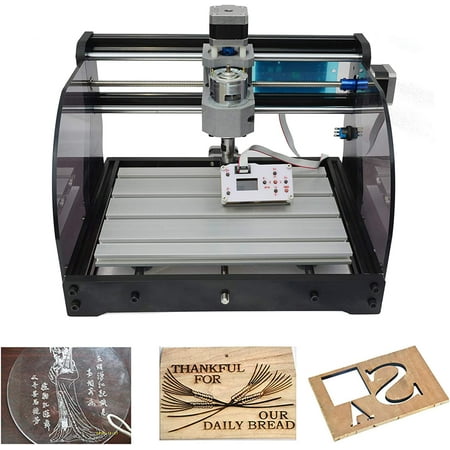 FETCOI CNC Router 3018pro Engraver Machine DIY Router Kit Plastic Acrylic PCB PVC Wood Carving Milling Engraving Machine with Offline Controller GRBL Emergency-Stop