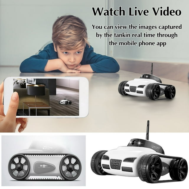 DPTALR Mini Remote Control WIFI Real-time Transmission Tank Car Remote Control Camera Toy Car