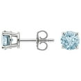 thumbnail image 2 of 18k White Gold 1 Ct Lab-Grown Aquamarine Round Stud Earrings Plated by Paris Jewelry, 2 of 4