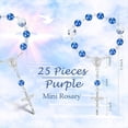 thumbnail image 2 of 25 Piezas de Rosario de Bautismo Azul, Minirosarios, Rosario Pequeño para Regalos de Fiesta, Rosario de Dedo con Cuentas y 25 Bolsas de Organza, 2 of 6