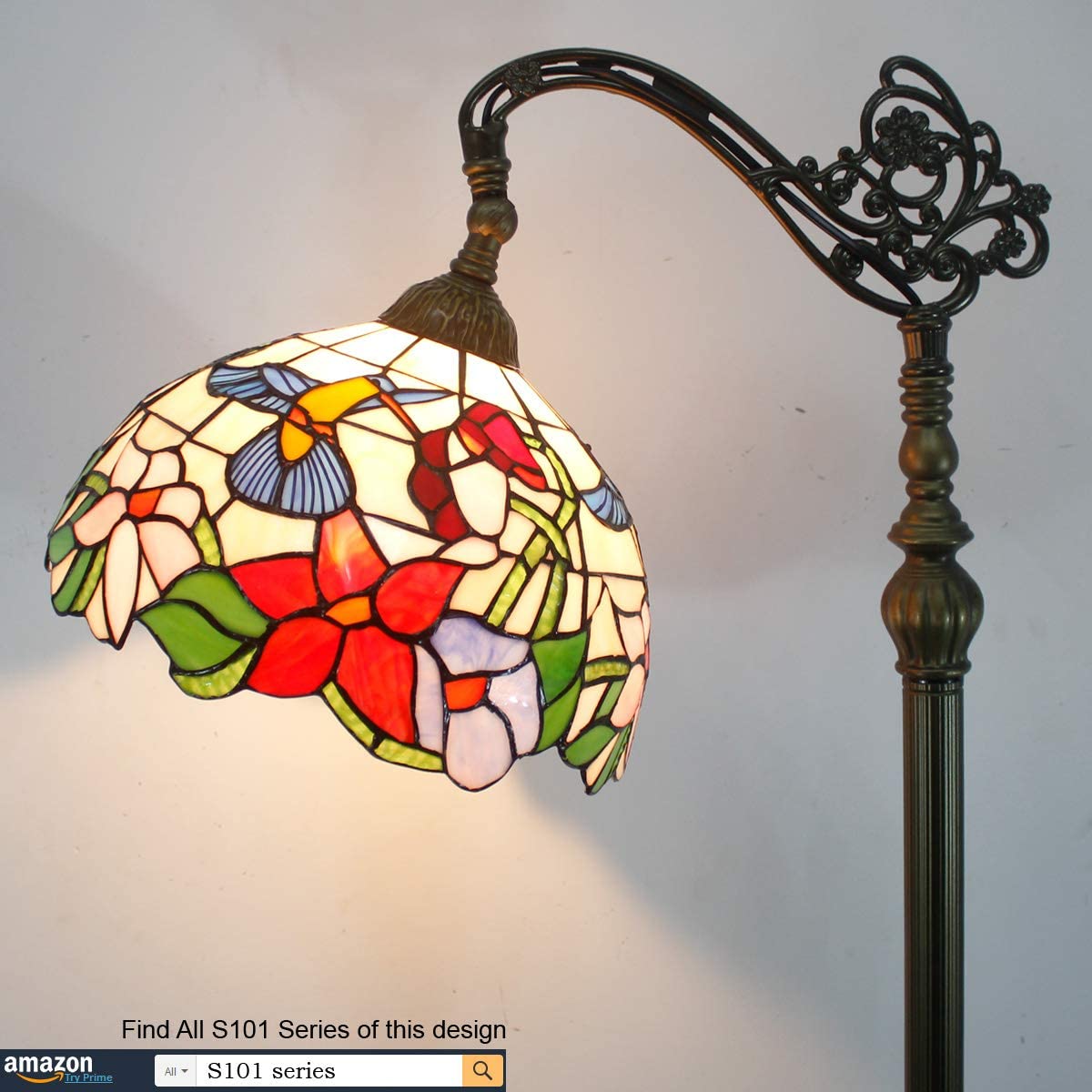 hummingbird tiffany floor lamp