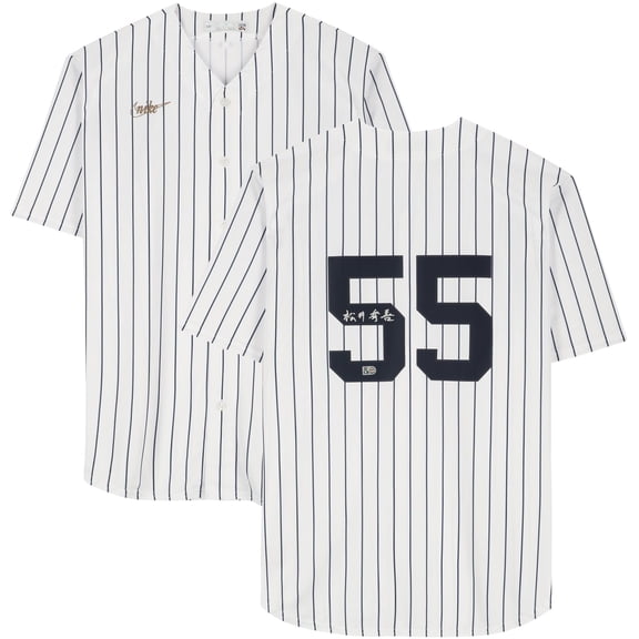 Hideki Matsui New York Yankees Autographed White Cooperstown Collection Pinstripe Replica Jersey - Kanji Signature - Fanatics Authentic Certified