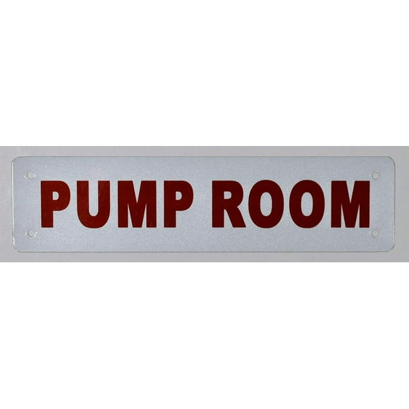 Pump Room Sign (White Reflective, Aluminium 2X8)
