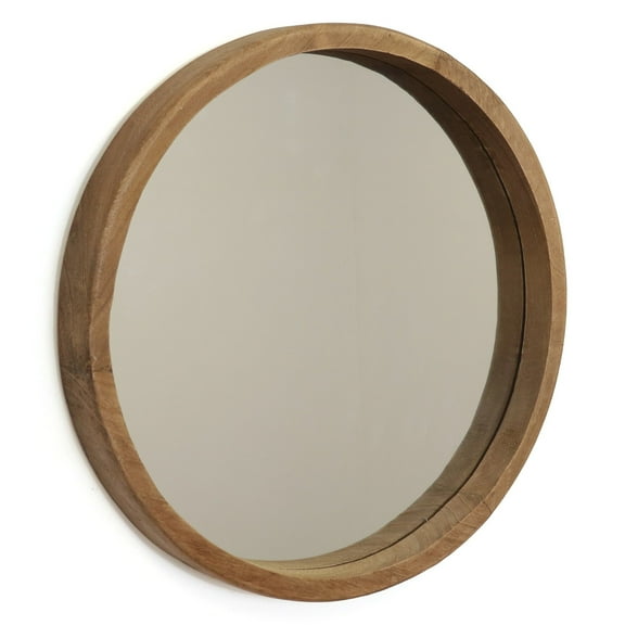 Midwood Round Decorative Wood Frame Wall Mirror Large - Brown