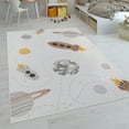 thumbnail image 5 of Kids Rug Non-Slip Play Mat with Planets and Rockets in Cream, 5 of 5