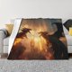 thumbnail image 1 of Balery Castle Cool Fire Dragon Manta de Franela con Dibujo, Lujo Ultra Suave y Cálido, Antipelusa y Resistente a las Arrugas para Cama, Sofá, Camping -80"x60", 1 of 6