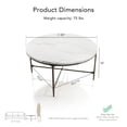 thumbnail image 3 of Aureum Modern Genuine Marble Top Coffee Table with Metal Frame, White and Dark Bronze, 3 of 10